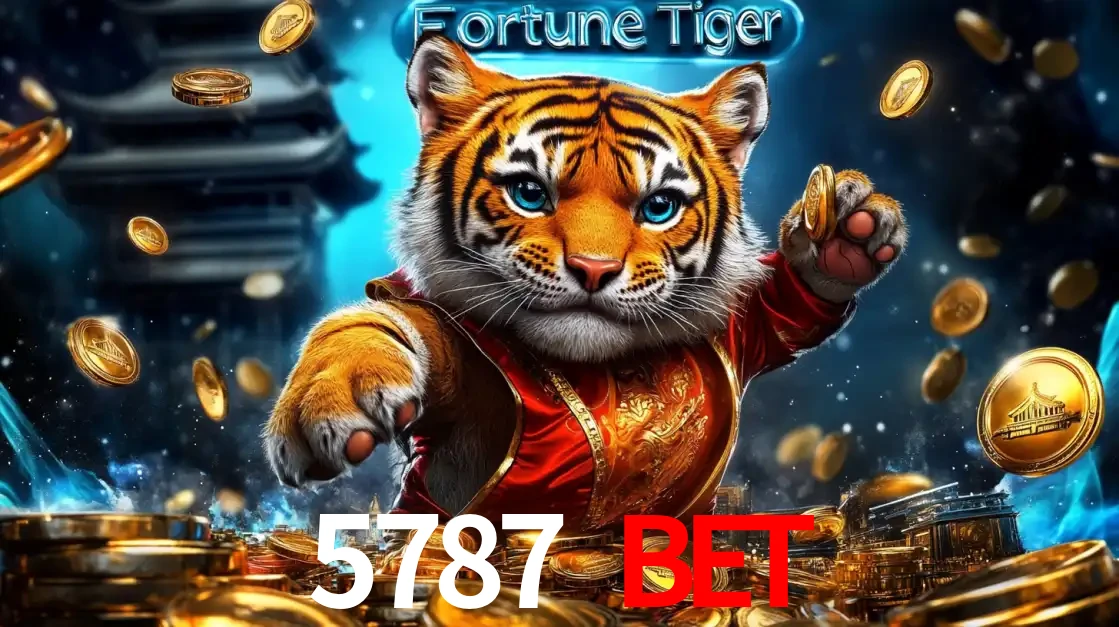 Imagem promocional do jogo de slot Fortune Tiger, com um tigre majestoso em traje tradicional cercado por uma fortuna em moedas de ouro, disponível agora no cassino 5787 BET.